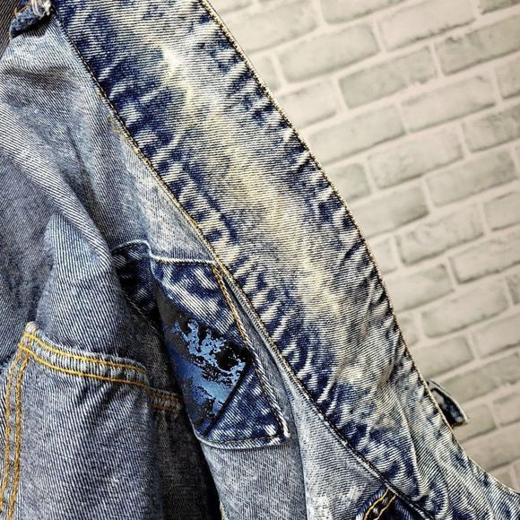 Vintage 90s Canyon River Blues Size L Acid Wash Denim Jean Jacket - Picture 9 of 11